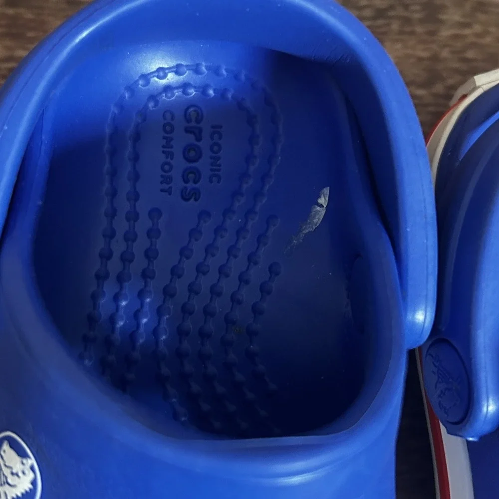Crocs‎ Kid's Unisex Crocband Clog Bolt Croslite- US Kid's C 4 USA Red White Blue